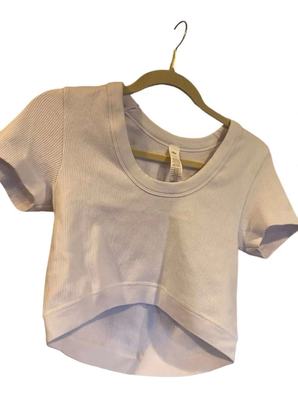 NWT Alo Yoga Serene Short Sleeve Top WHITE Size: Large